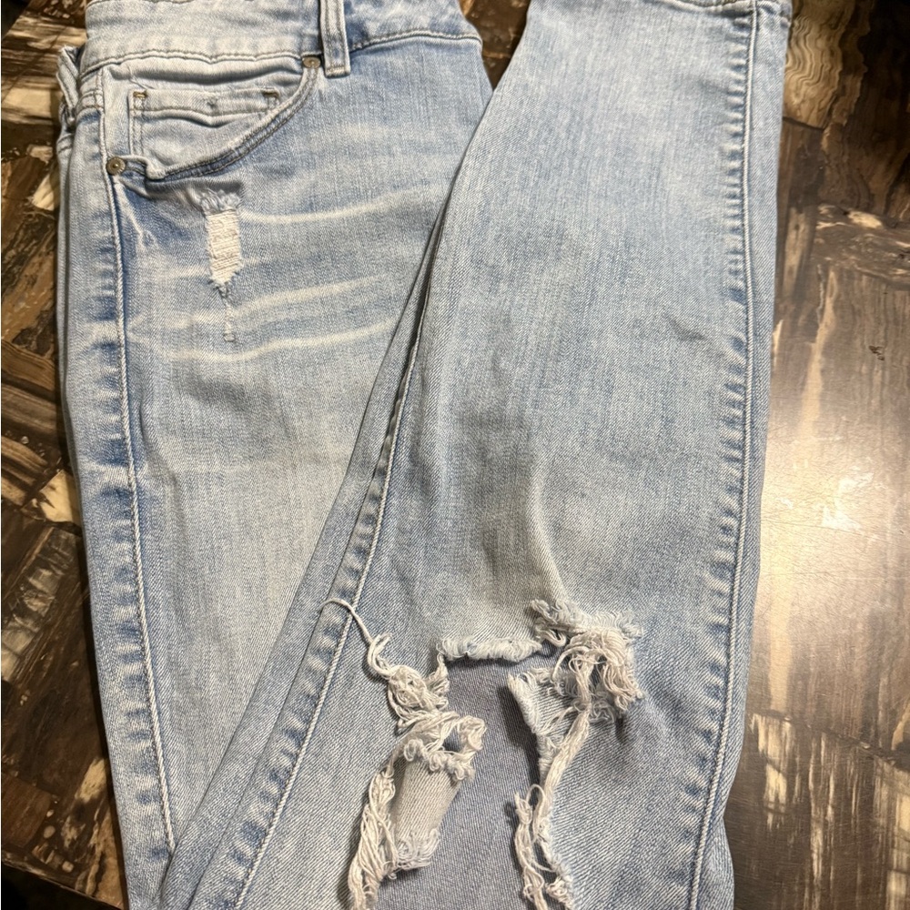 Skinny jeans Light Blue Distressed Women Jeans